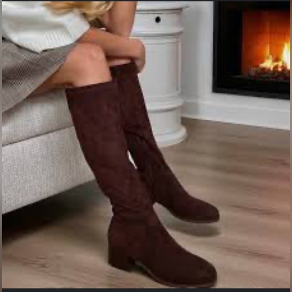Michael Kors Braden Suede Side-Zip Over The Knee Boots $220 - NEW